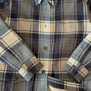 Jenni Kayne Blue and Cream Plaid Jacket